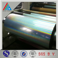 Película holográfica de PET / PVC transparente, filme de embalagem a laser, laminação e impressão de filme de PVC